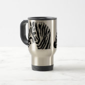 Zebra Print Monochrome Striped Animal Reisbeker (Voorkant links)