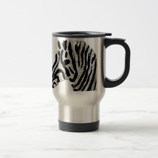 Zebra Print Monochrome Striped Animal Reisbeker (Rechts)