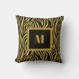 Zebra Print Monogram Kussen