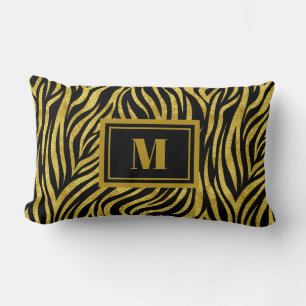 Zebra Print Monogram Kussen