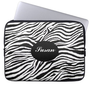 ZEBRA PRINT-MONOGRAM-LAPTOP SLAAPPERS LAPTOP SLEEVE