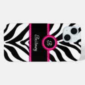 Zebra Print Monogram Naam Case-Mate iPhone Case (Achterkant (horizontaal))