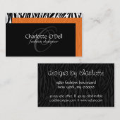 zebra print monogram visitekaartje (Voorkant / Achterkant)