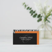 zebra print monogram visitekaartje (Staand voorkant)