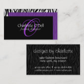 zebra print monogram visitekaartje (Voorkant / Achterkant)