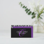 zebra print monogram visitekaartje (Staand voorkant)