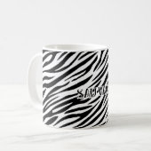 Zebra Print Mug with "Sauvage" Text Koffiemok (Voorkant links)