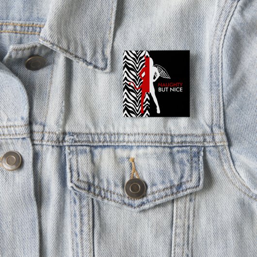 Zebra Print Naughty, maar mooie Button (In situ)