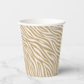 Zebra print-neutraal beige papieren bekers (Voorkant)