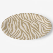 Zebra print-neutraal beige papieren bordje (Gekanteld)
