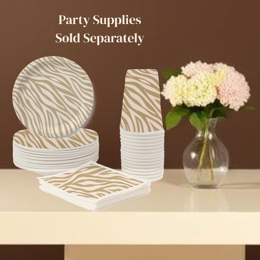Zebra print-neutraal beige servet