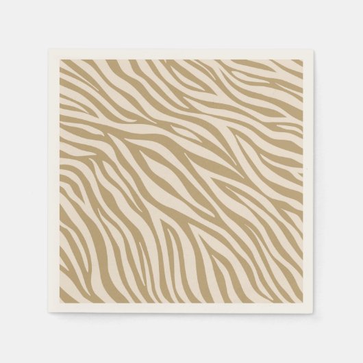 Zebra print-neutraal beige servet (Voorkant)