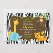 Zebra Print Oerwoud Safari Animal Baby shower Kaart (Voorkant)