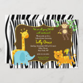 Zebra Print Oerwoud Safari Animal Baby shower Kaart (Voorkant / Achterkant)