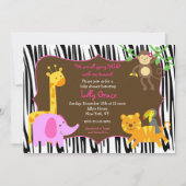 Zebra Print Oerwoud Safari Animal Baby shower Kaart (Voorkant)