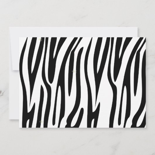 Zebra Print Oerwoud Safari Animal Baby shower Kaart (Achterkant)