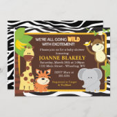 Zebra Print Oerwoud Safari Baby shower Uitnodiging (Voorkant / Achterkant)