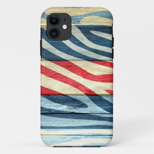 Zebra print op hout #14 Case-Mate iPhone case (Achterkant)