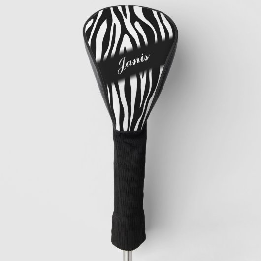 Zebra print op maat golfheadcover (Voorkant)