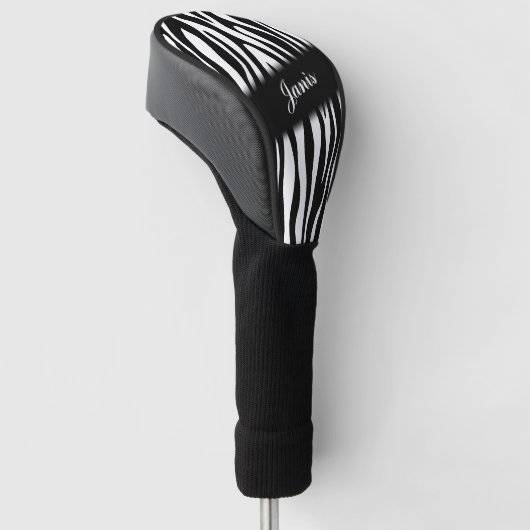 Zebra print op maat golfheadcover (Schuin)