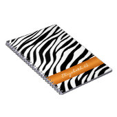 Zebra print Oranje Stripe persoonlijk Notitieboek (Rechterzijde)
