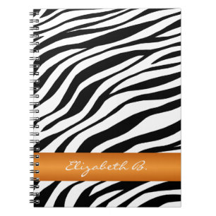 Zebra print Oranje Stripe persoonlijk Notitieboek