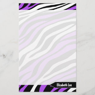 Zebra Print Paars Mix Personeelsformatie Briefpapier