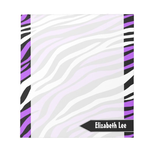 Zebra Print Paars Mix Speciaal Notitieblok (Voorkant)