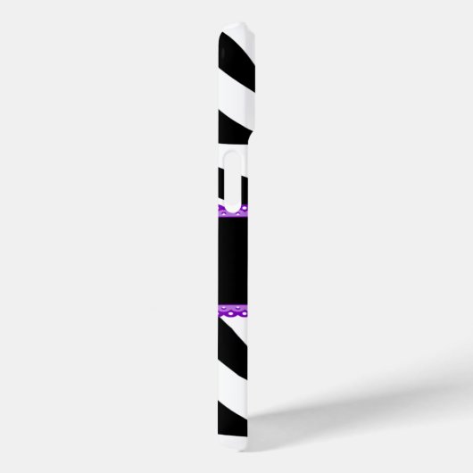 Zebra Print Paarse kant Monogram Naam Case-Mate iPhone Case (Achterkant / Rechts)