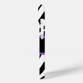 Zebra Print Paarse kant Monogram Naam Case-Mate iPhone Case (Achterkant / Links)