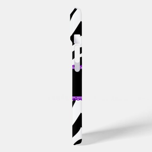 Zebra Print Paarse kant Monogram Naam Case-Mate iPhone Case (Achterkant / Links)