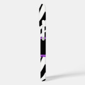 Zebra Print Paarse kant Monogram Naam Case-Mate iPhone Case (Achterkant / Links)