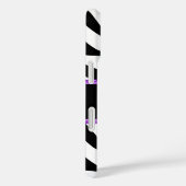 Zebra Print Paarse kant Monogram Naam Case-Mate iPhone Case (Achterkant / Rechts)