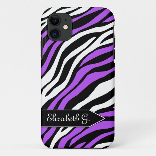 Zebra Print Paarse Mix iPhone 5 Hoesje (Achterkant)