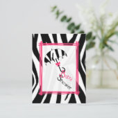 Zebra print paraplu Baby shower uitnodiging (Staand voorkant)