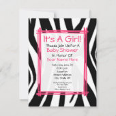 Zebra print paraplu Baby shower uitnodiging (Achterkant)