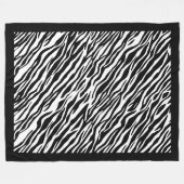 Zebra Print Patroon Fleece Deken (Voorkant (Horizontaal))