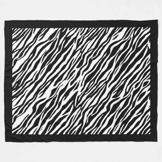 Zebra Print Patroon Fleece Deken (Voorkant (Horizontaal))