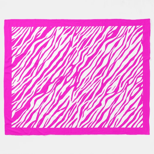 Zebra Print Patroon Fleece Deken (Voorkant (Horizontaal))