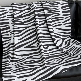 Zebra Print Patroon Zwart-wit Fleece Deken