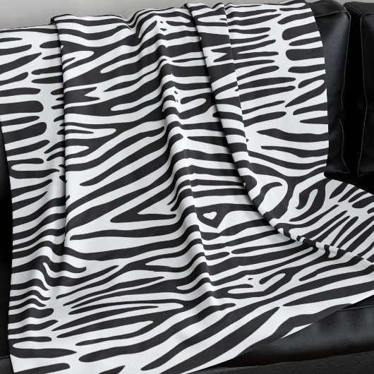 Zebra Print Patroon Zwart-wit Fleece Deken
