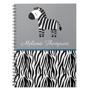 Zebra Print Pattern Aangepaste naam Notitieboek