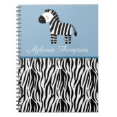 Zebra Print Pattern Aangepaste naam Notitieboek (Voorkant)