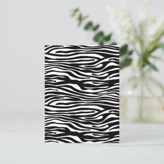 Zebra Print Pattern - Black and White Briefkaart (Staand voorkant)