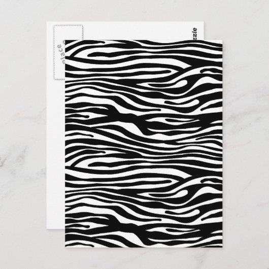 Zebra Print Pattern - Black and White Briefkaart (Voorkant / Achterkant)