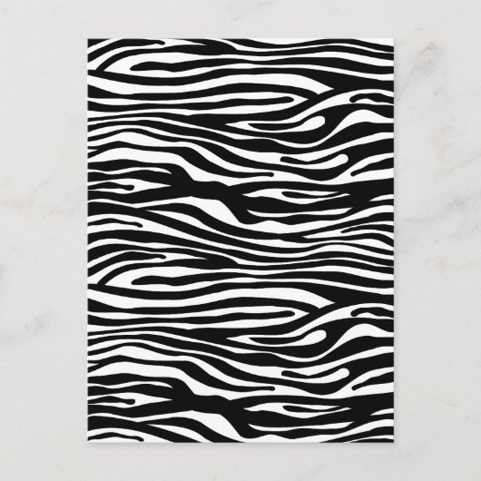 Zebra Print Pattern - Black and White Briefkaart (Voorkant)