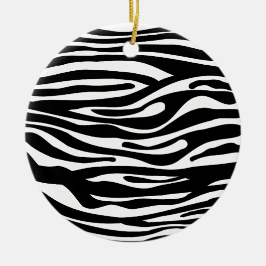 Zebra Print Pattern - Black and White Keramisch Ornament (Voorkant)