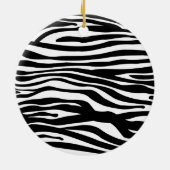 Zebra Print Pattern - Black and White Keramisch Ornament (Achterkant)