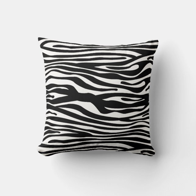 Zebra Print Pattern - Black and White Kussen (Voorkant)