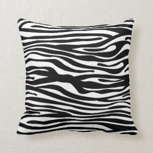 Zebra Print Pattern - Black and White Kussen